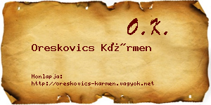 Oreskovics Kármen névjegykártya